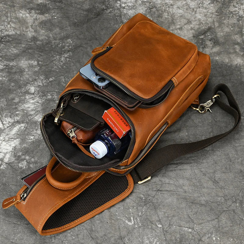 Men's Leather Sling Bag